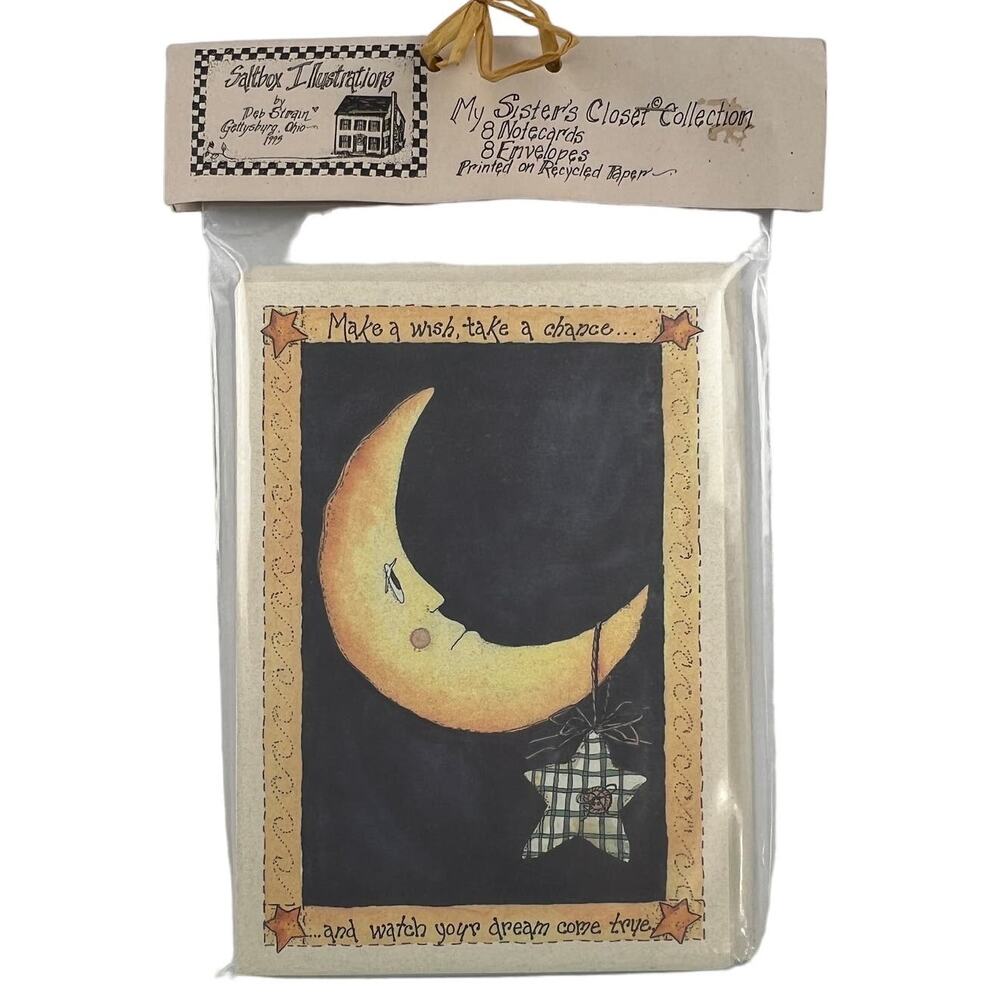 Saltbox Illustrations My Sisters Closet 8 Notecards Envelopes Make a Wish 1995